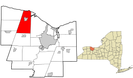 Location in Monroe County and the state of New York.