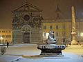 Piazza San Francesco (Prato) notte con neve