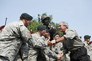 President George W. Bush Meets U.S. Airborne and Special Forces Troops