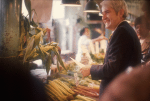 Seattle Mayor Wes Uhlman in Pike Place Market, 1976