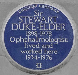 Stewart Duke-Elder 63 Harley Street blue plaque