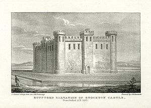 Supposed elevation of Stockton Castle (BM 1956,1018.74)