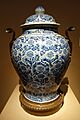 Temple Jar, 1 of 2, China, Qing Dynasty, Kangxi period, 1662-1722, porcelain with underglaze cobalt, bronze decoration - Chazen Museum of Art - DSC01637