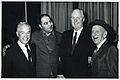Unidentified man, boxer Rocky Marciano, Mayor John F. Collins, and singer Jimmy Durante (10559562993)