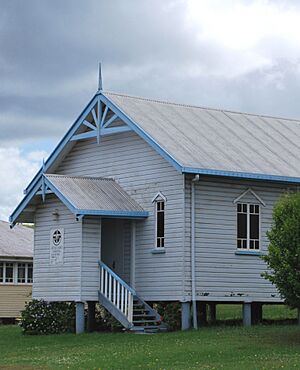 Upper Yarraman Methodist Church after its relocation to Yarraman in 1965, 2010