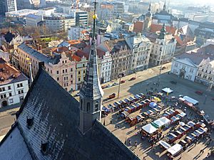 View from St Bartholomew's Cathedral over Republic Square