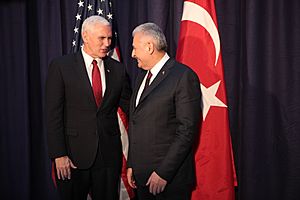 VP Mike Pence with Turkish Prime Minister Yildirim for bilateral talks (32972778985)