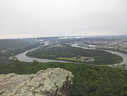 View of Chattanooga and Moccasin Bend from the Lookout Mountain unit