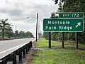 2020-07-11 18 52 14 View north along New Jersey State Route 444 (Garden State Parkway) at Exit 172 (Montvale, Park Ridge) in Montvale, Bergen County, New Jersey