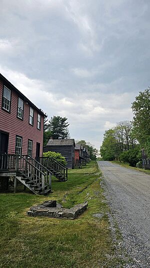 A street view of some of the houses heading towards the back of the village.