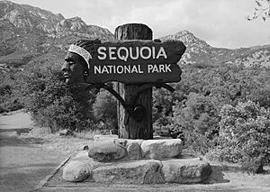 Ash Mountain Entrance sign HAER