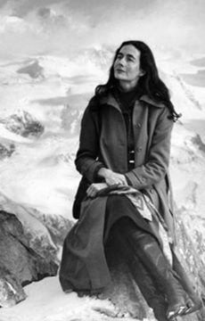 Catherine Schuon on mountain in Swiss Alps