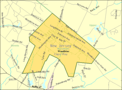Census Bureau map of Woodbine, New Jersey