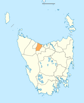 Central Coast LGA Tasmania locator map