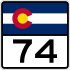 State Highway 74 marker