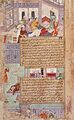 Deaths of Al-Wathiq and Muhammad B. Baiis Jalis (recto), Death of Anbakh (verso), Folio from a Tarikh-I Alfi Manuscript LACMA M.78.9.4 (1 of 2)