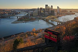 Downtown Pittsburgh from Duquesne Incline in the morning