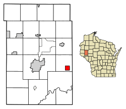Location of Elk Mound in Dunn County, Wisconsin.