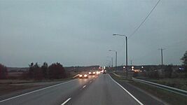 E8 road. In Nousiainen, Finland