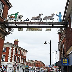 East Dereham town sign (geograph 6796427 by Adrian S Pye)