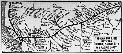 Grand Canyon Route of the Atchison, Topeka & Santa Fe Railway 1900-05