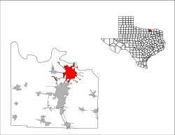 Location of Denison, Texas