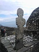 High cross on grave at Skellig Michael
