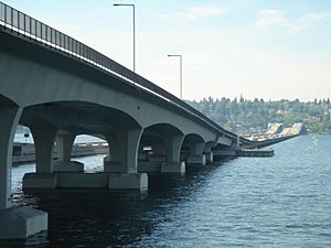 I-90 floating bridges looking west