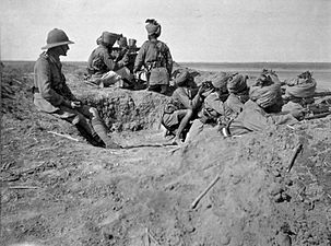 Indian troops in the firing line, Mesopotamia, January 1915