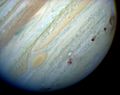 Jupiter showing SL9 impact sites