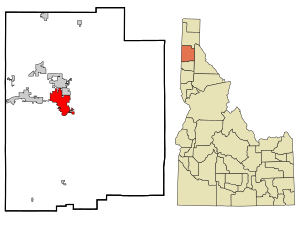 Location in Kootenai County and the state of Idaho
