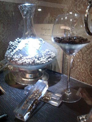 Luwak Coffee Display In An Upscale Coffee Shop