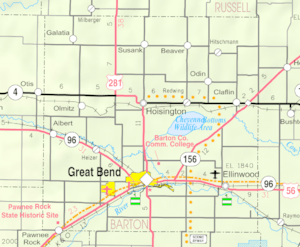 KDOT map of Barton County (legend)