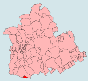 Location of El Cuervo de Sevilla in the province of Seville.