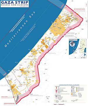 Map of Gaza Strip with no-go zone 2012