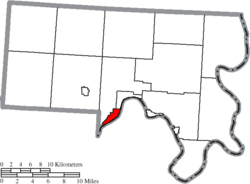 Location of Middleport in Meigs County