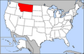 Map of USA highlighting Montana