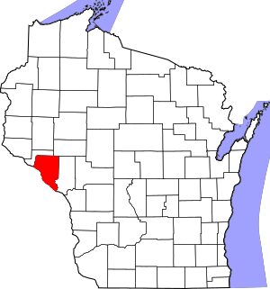 Map of Wisconsin highlighting Buffalo County