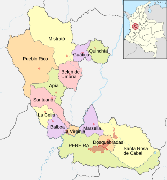 Image: Mapa de Risaralda (político)