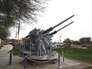 Mesa-Arizona Commemorative Air Force Museum-3 inch Mark 33 Deck Gun-USS Guam LPH-9-1