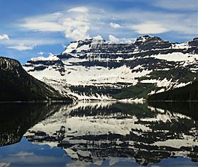 Mount Custer reflected in Cameron Lake