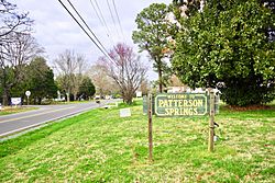 Welcome sign along S. Post Rd. (NC 180)