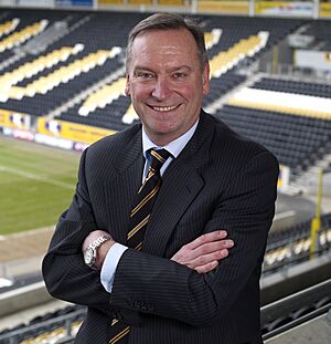 Paul Duffen at KC Stadium as Chairmain of HFAFC, 2008 (cropped)