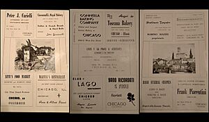 Pubblicità di attività di italiani di Chicago 1962