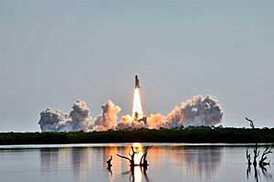 STS-114 launch reflection