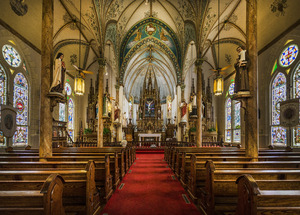Sanctuary of the Nativity of Mary, Blessed Virgin Catholic Church, also known as the St. Mary Catholic Church, in High Hill, a little community near Schulenburg in Fayette County, Texas LCCN2014631554