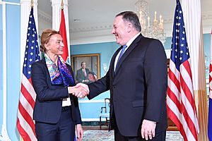 Secretary Pompeo shakes hands with Croatian FM Buric (44641772061)