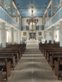 Serbin Church interior at floor level