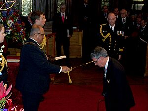 Sir Paul Callaghan knighting