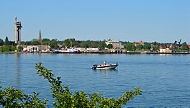 View of Sault Ste. Marie from the Canadian side of the St. Marys River